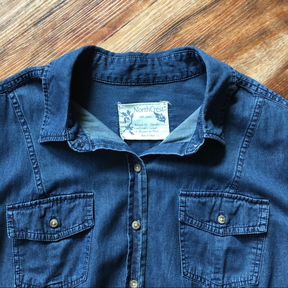 NorthCrest Chambray Denim Shirt Size 1X